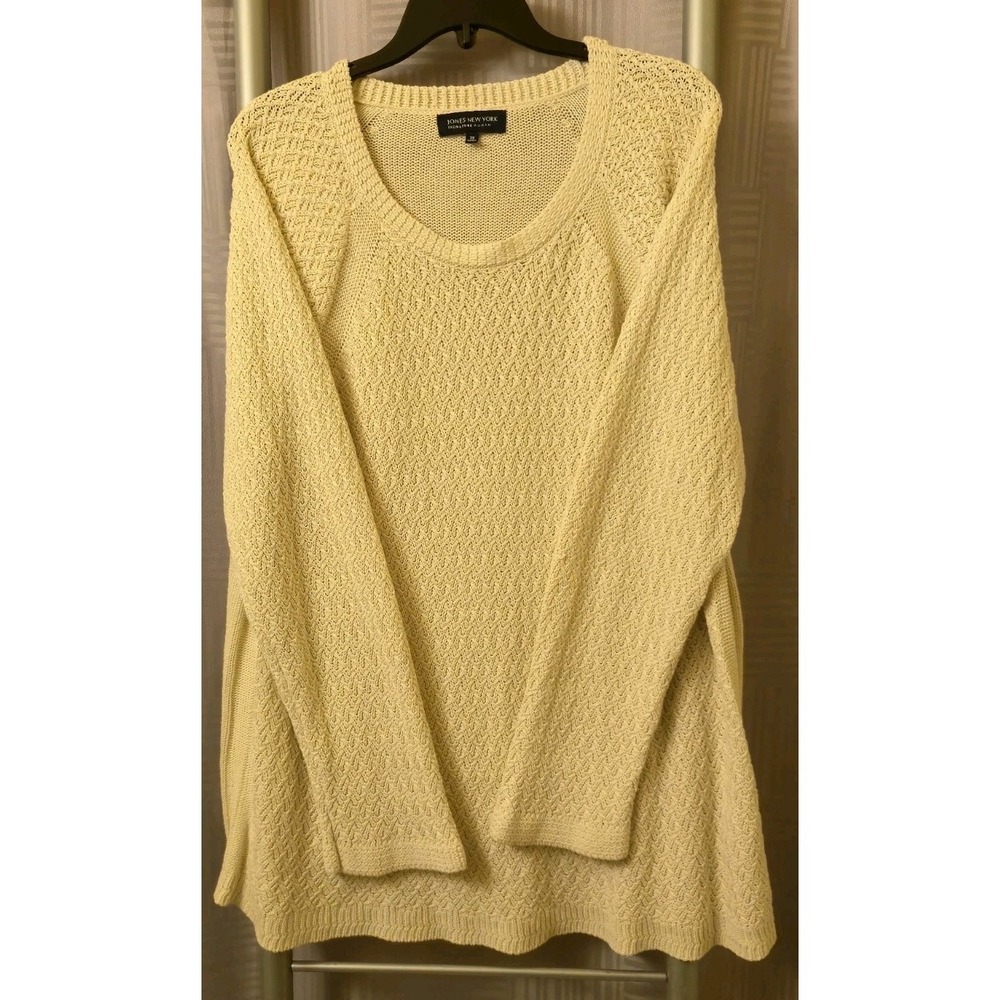 Jones New York Signature Sweater Ivory Tunic Woman Acrylic Breathable Crew Neck